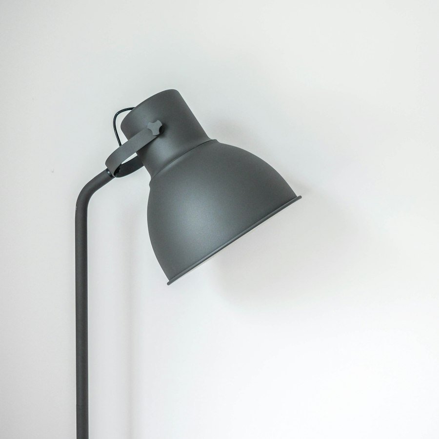 Lumen Arc Floor Lamp — Marble base · Antique brass